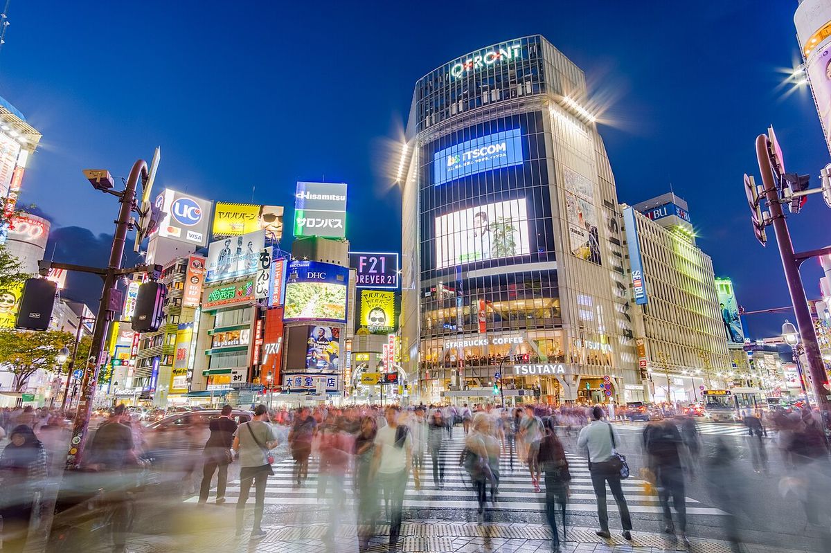 Shibuya Crossing, la nuit